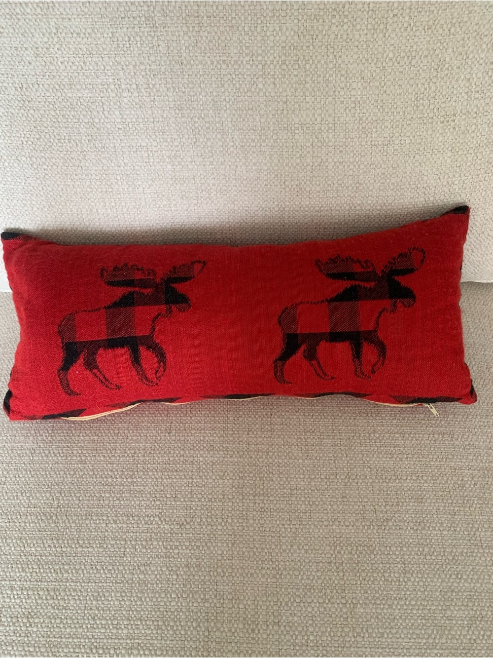 Christmas Moose Pillow Canadiana Cottagecore